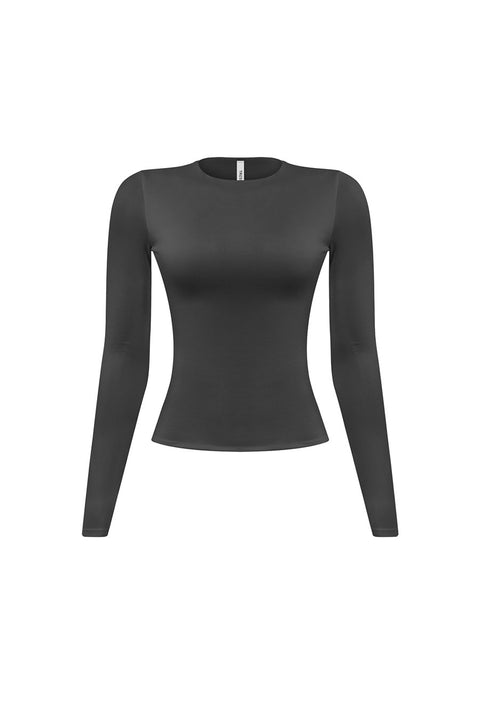 Tresser™ Long Sleeve Round Neck Solid Basic Double-Layered Top