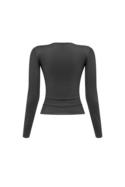 Tresser™ Long Sleeve Round Neck Solid Basic Double-Layered Top
