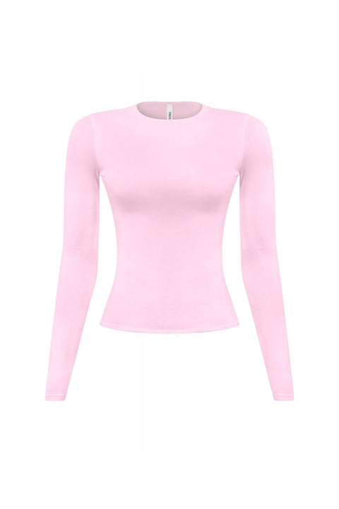 Tresser™ Long Sleeve Round Neck Solid Basic Double-Layered Top