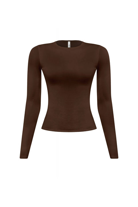 Tresser™ Long Sleeve Round Neck Solid Basic Double-Layered Top