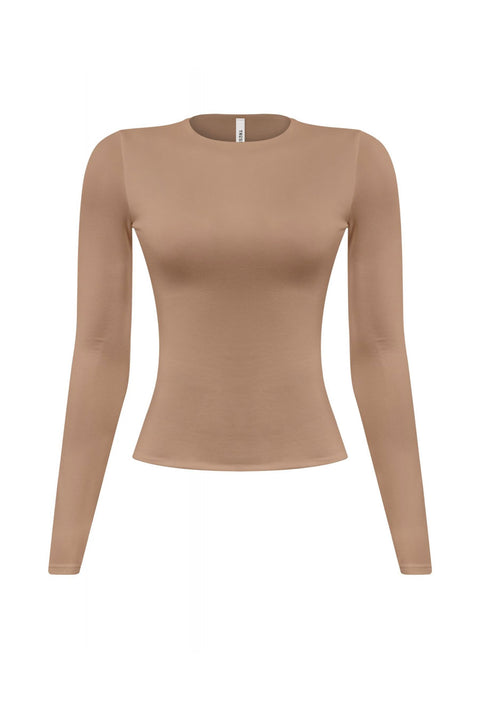 Tresser™ Long Sleeve Round Neck Solid Basic Double-Layered Top