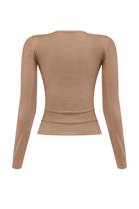 Tresser™ Long Sleeve Round Neck Solid Basic Double-Layered Top