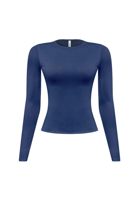 Tresser™ Long Sleeve Round Neck Solid Basic Double-Layered Top