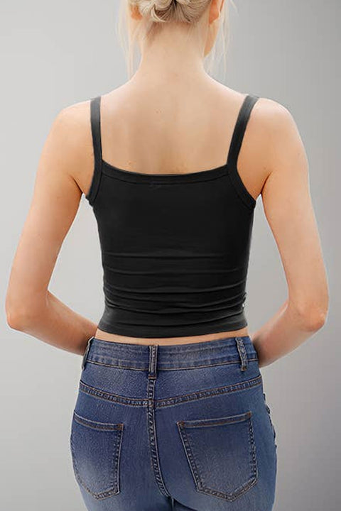 Basic Scoop Neck Ribbed Cami Top