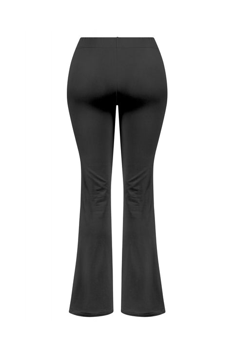 Tresser™ Low-Waisted Long Flare Casual Pants with Elastic Waistband & Front Tie (Double-Layer)