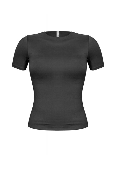 Tresser™ Short Sleeve Round Neck Basic Top (Double-Layer)