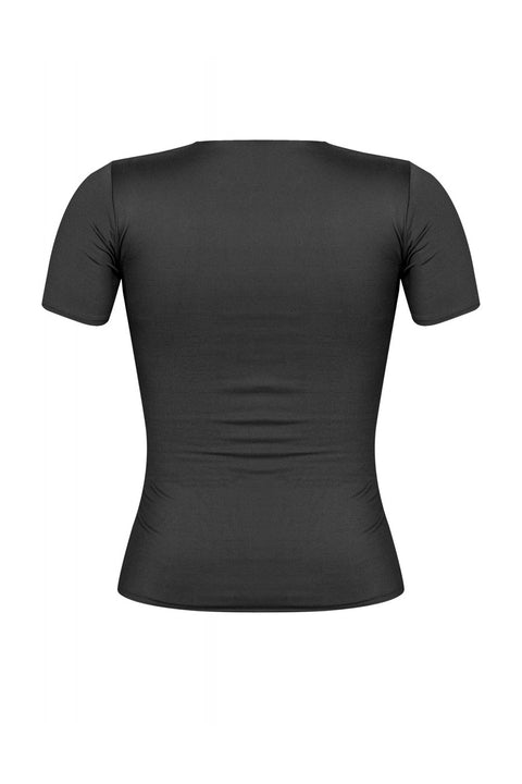 Tresser™ Short Sleeve Round Neck Basic Top (Double-Layer)