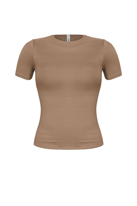 Tresser™ Short Sleeve Round Neck Basic Top (Double-Layer)