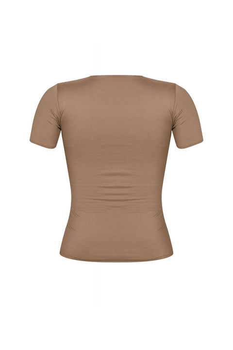 Tresser™ Short Sleeve Round Neck Basic Top (Double-Layer)