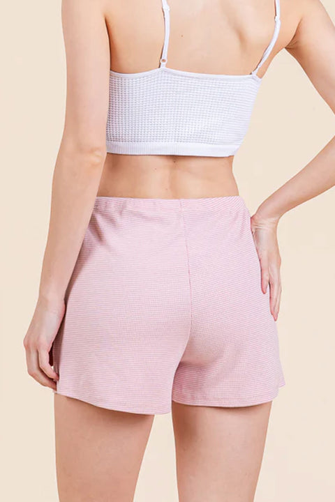 Basic Striped Relaxed Elasticized Pajama Shorts