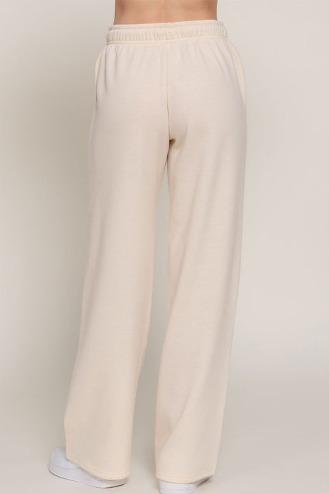 Basic Straight Leg Inner Fleece French Terry Jogger Sweatpants