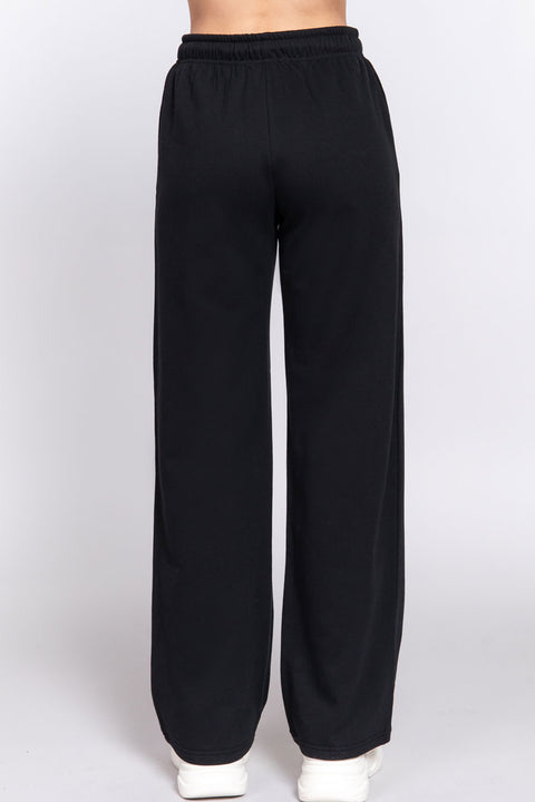 Basic Straight Leg Inner Fleece French Terry Jogger Sweatpants