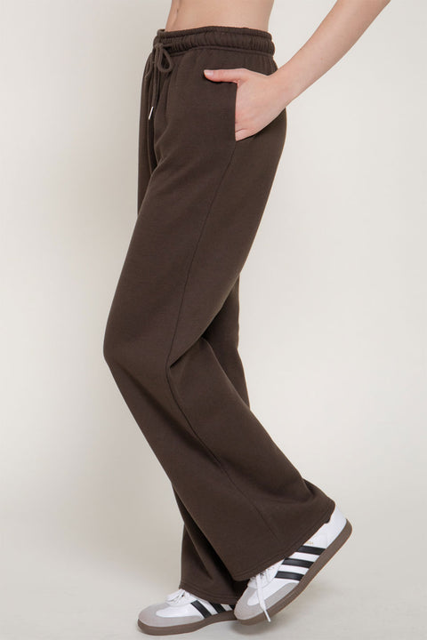 Basic Straight Leg Inner Fleece French Terry Jogger Sweatpants