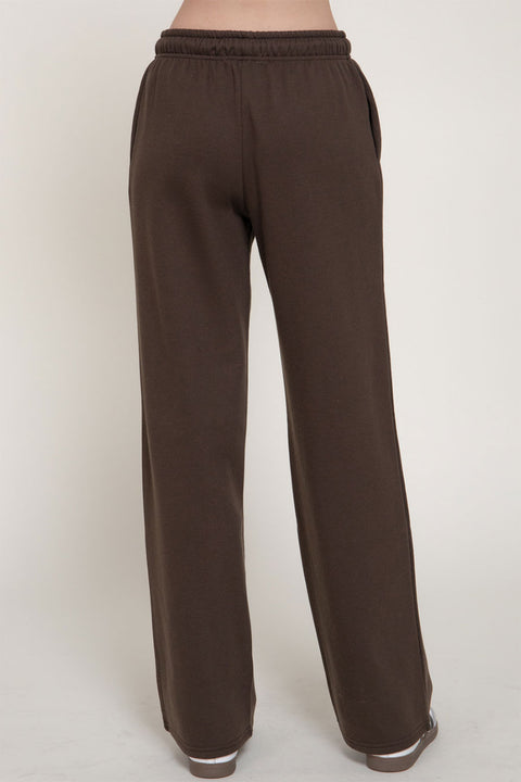 Basic Straight Leg Inner Fleece French Terry Jogger Sweatpants