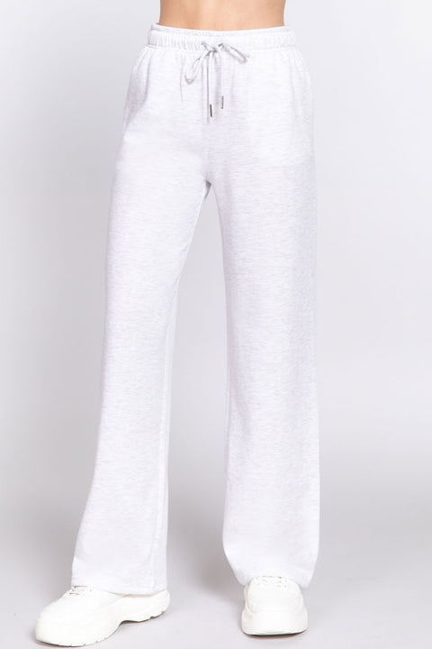 Basic Straight Leg Inner Fleece French Terry Jogger Sweatpants