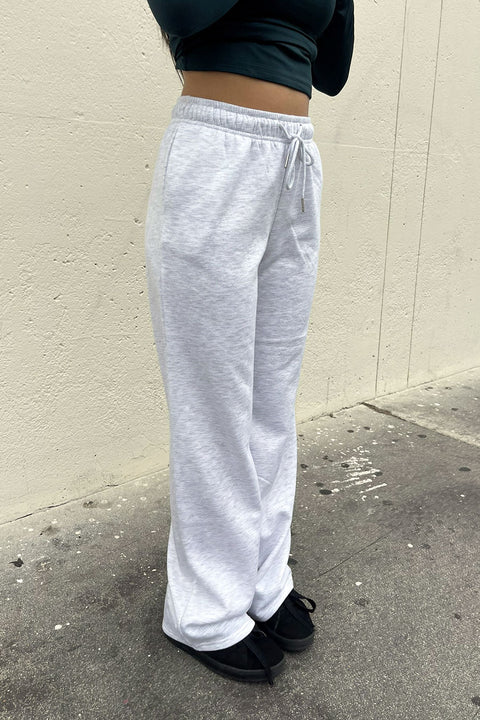 Basic Straight Leg Inner Fleece French Terry Jogger Sweatpants