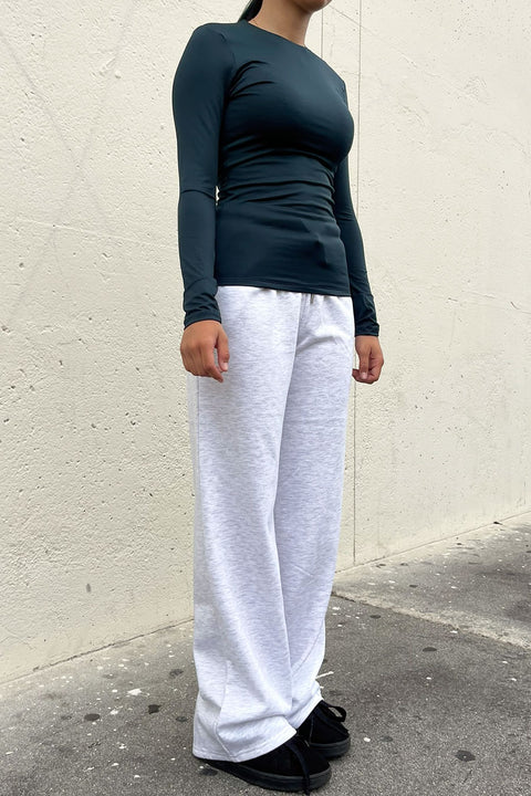 Basic Straight Leg Inner Fleece French Terry Jogger Sweatpants
