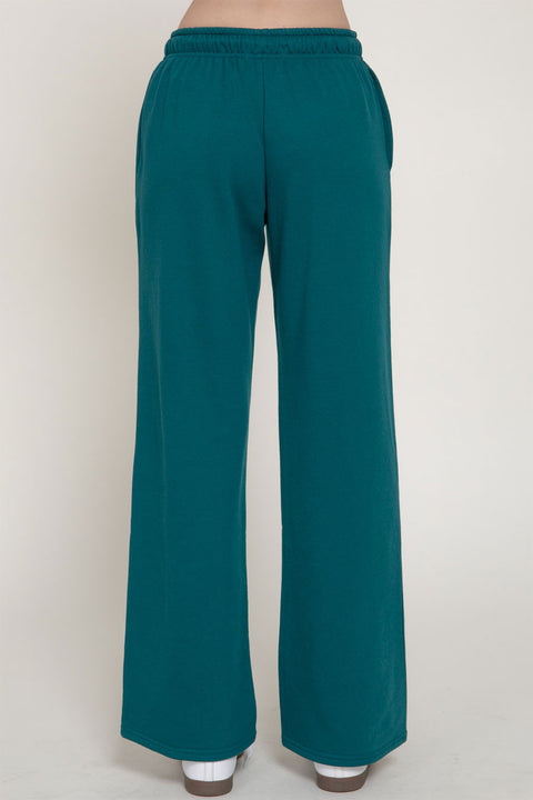 Basic Straight Leg Inner Fleece French Terry Jogger Sweatpants