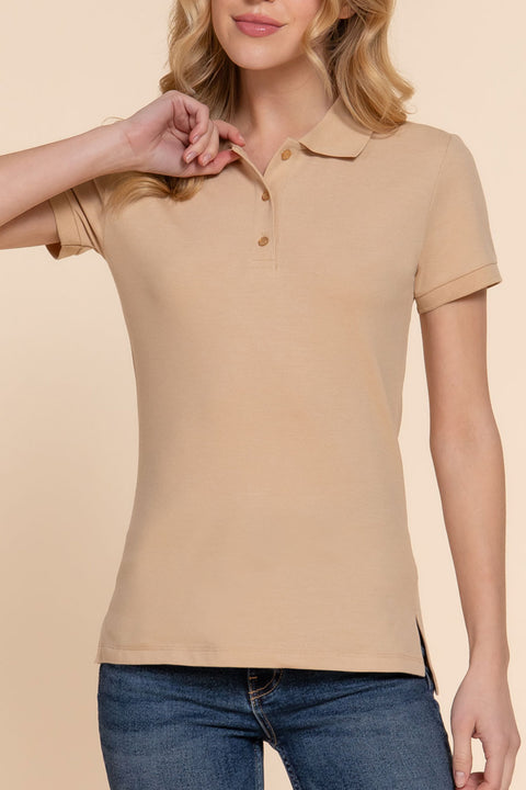 Basic Short Sleeveless Classic Polo Uniform Shirt