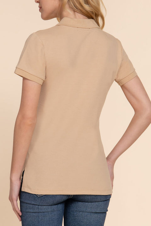 Basic Short Sleeveless Classic Polo Uniform Shirt