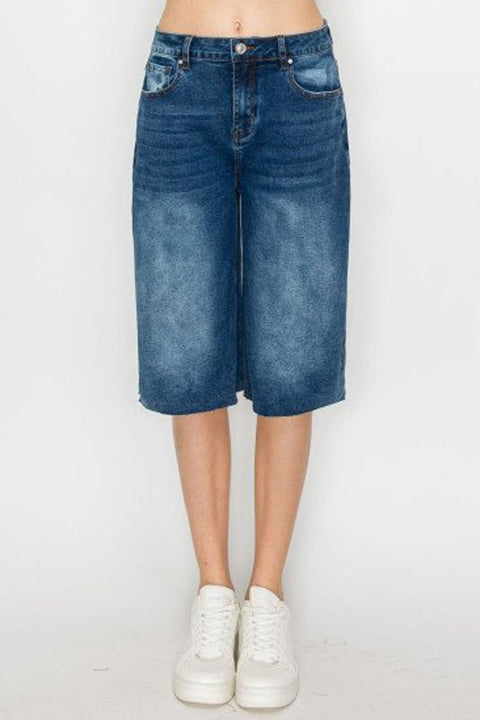 WAXJEAN Fade Wash Baggy Jorts with Great Stretch