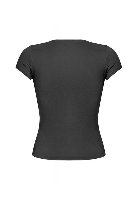 Tresser™ Short Sleeve Round Neck Solid Basic Top (Double-Layer)