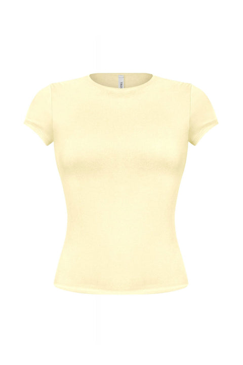 Tresser™ Short Sleeve Round Neck Solid Basic Top (Double-Layer)