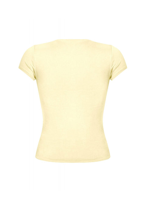 Tresser™ Short Sleeve Round Neck Solid Basic Top (Double-Layer)
