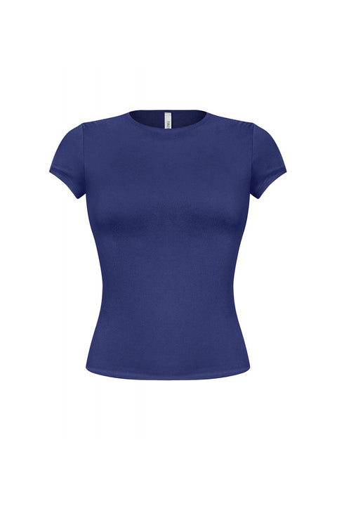 Tresser™ Short Sleeve Round Neck Solid Basic Top (Double-Layer)