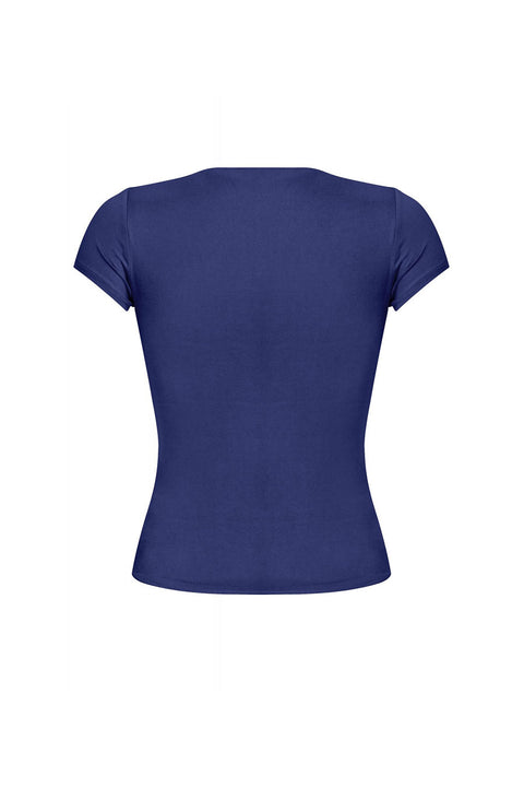 Tresser™ Short Sleeve Round Neck Solid Basic Top (Double-Layer)