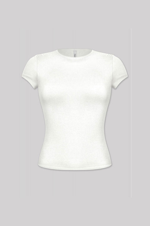 Tresser™ Short Sleeve Round Neck Solid Basic Top (Double-Layer)