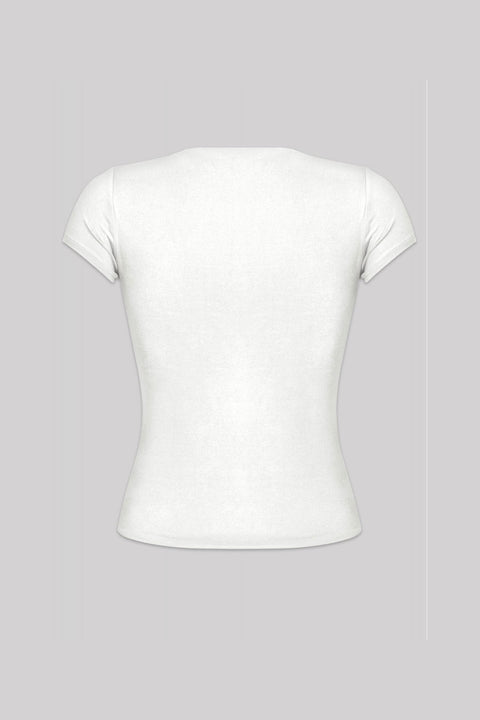 Tresser™ Short Sleeve Round Neck Solid Basic Top (Double-Layer)