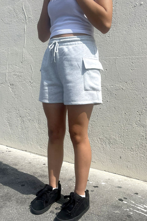 Basic Fleeced French Terry Cargo Shorts