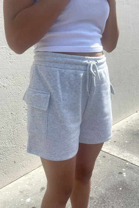 Basic Fleeced French Terry Cargo Shorts