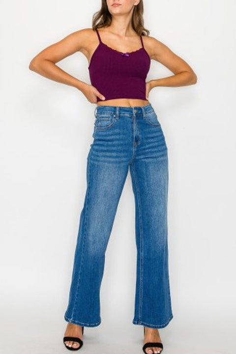 WAXJEAN Basic Wide Leg Jean with Great Stretch