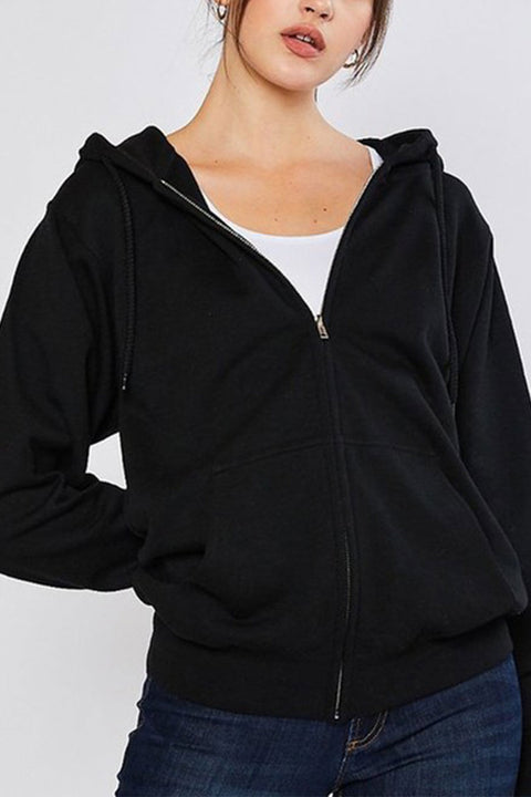 Oversized Fleece Front Zip-Up Hoodie Sweatshirts Jacket with Super Soft Hand