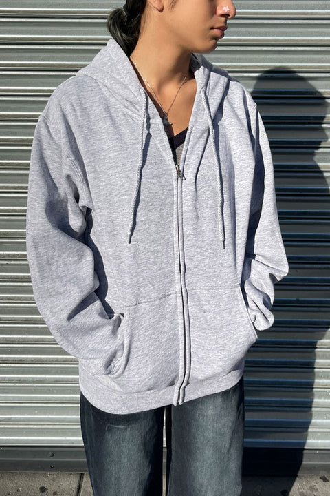 Oversized Fleece Front Zip-Up Hoodie Sweatshirts Jacket with Super Soft Hand