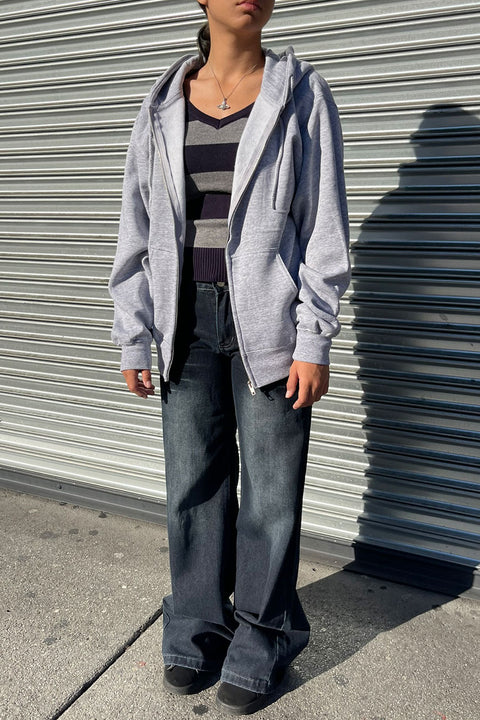 Oversized Fleece Front Zip-Up Hoodie Sweatshirts Jacket with Super Soft Hand