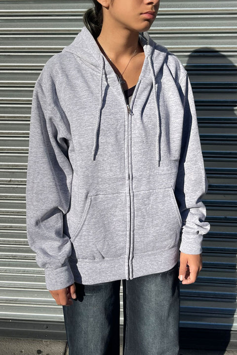 Oversized Fleece Front Zip-Up Hoodie Sweatshirts Jacket with Super Soft Hand
