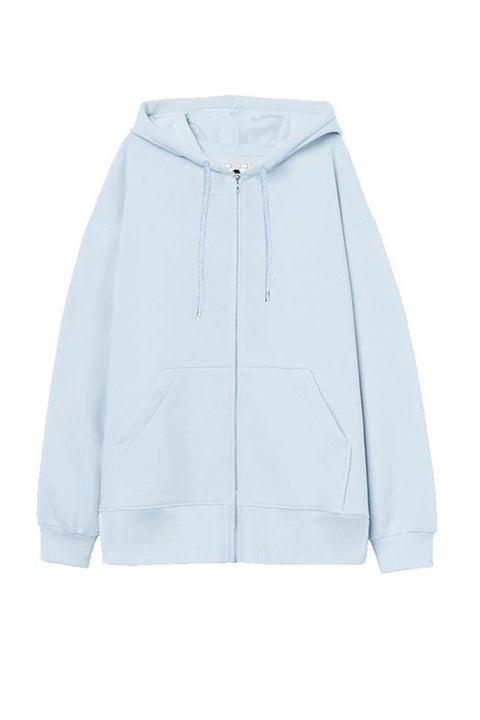 Oversized Fleece Front Zip-Up Hoodie Sweatshirts Jacket with Super Soft Hand