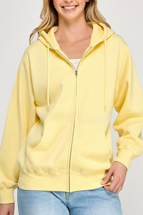 Oversized Fleece Front Zip-Up Hoodie Sweatshirts Jacket with Super Soft Hand