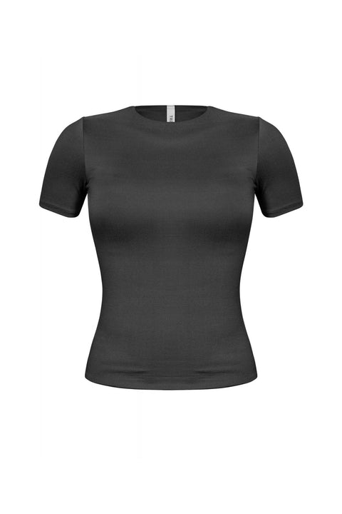 Tresser™ Short Sleeve Round Neck Basic Top (Double-Layer)