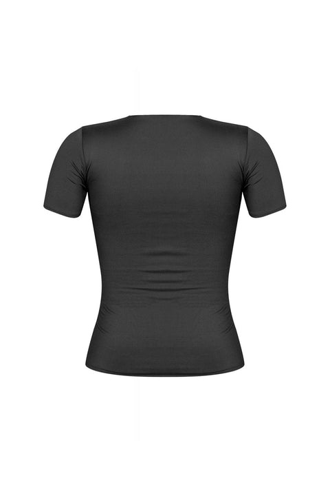 Tresser™ Short Sleeve Round Neck Basic Top (Double-Layer)