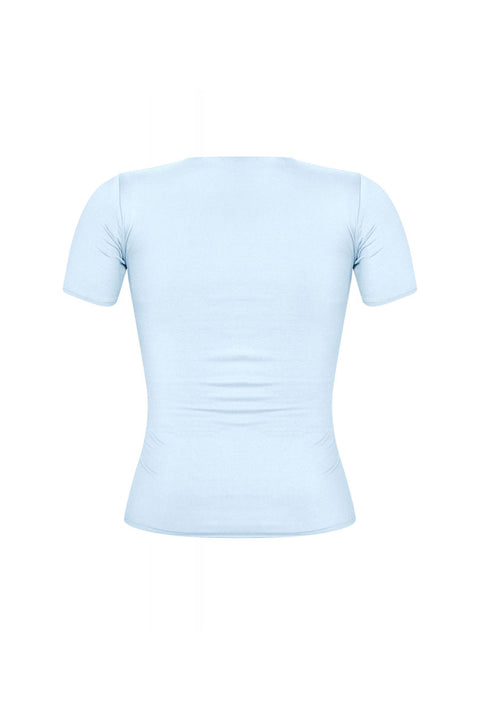 Tresser™ Short Sleeve Round Neck Basic Top (Double-Layer)