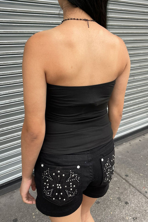 Y2K 2000s Gothic Angel Wing Print Tube Top