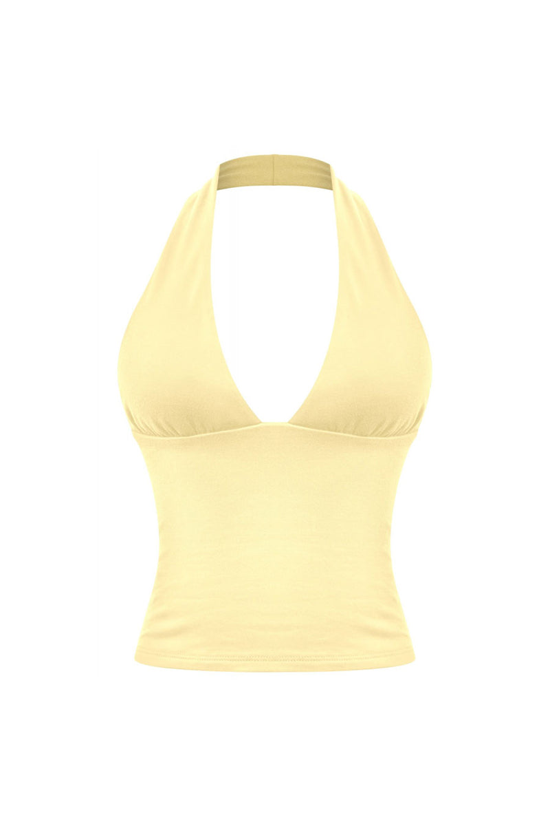 Hyperbees Tops Tresser™ Sleeveless Halter Open Back Cropped Double-Layer Top– HyperBees