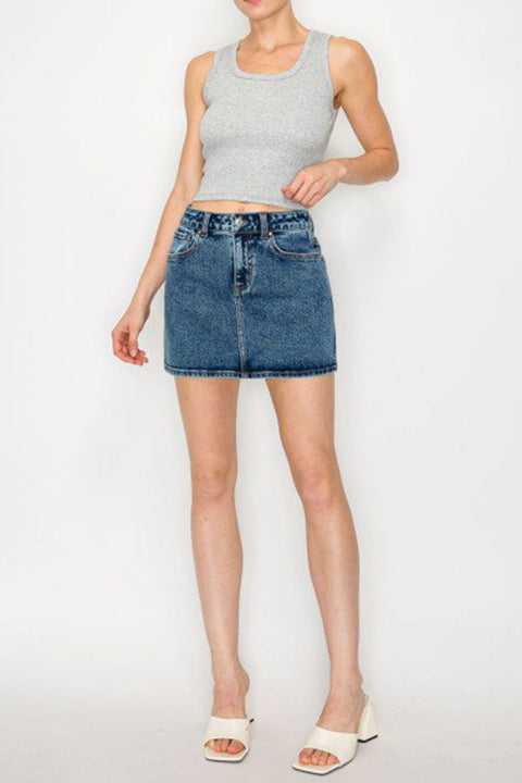 WAXJEAN Snow Wash Mini Skirt