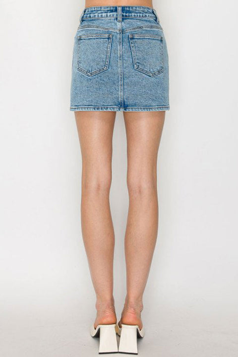 WAXJEAN Snow Wash Mini Skirt