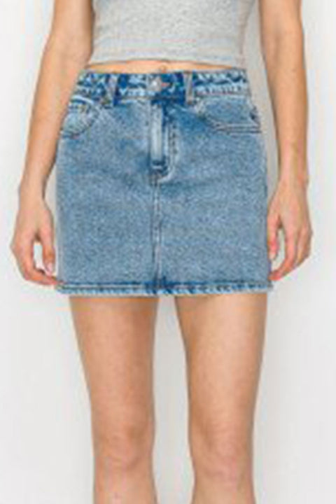 WAXJEAN Snow Wash Mini Skirt