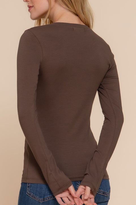 Basic Cotton Jersey V-Neck T-Shirt Top